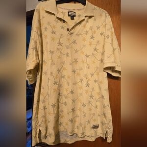 Tommy Bahama Cream & Yellow Palm Tree Print Shirt SzL